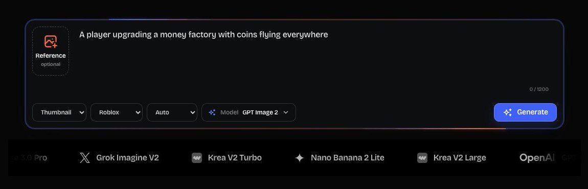 ForgeGUI 컨트롤 바. 소재 유형, 플랫폼, 스타일, 모델 선택기와 그 아래 엔진 목록. 2026년 9월 2일 촬영